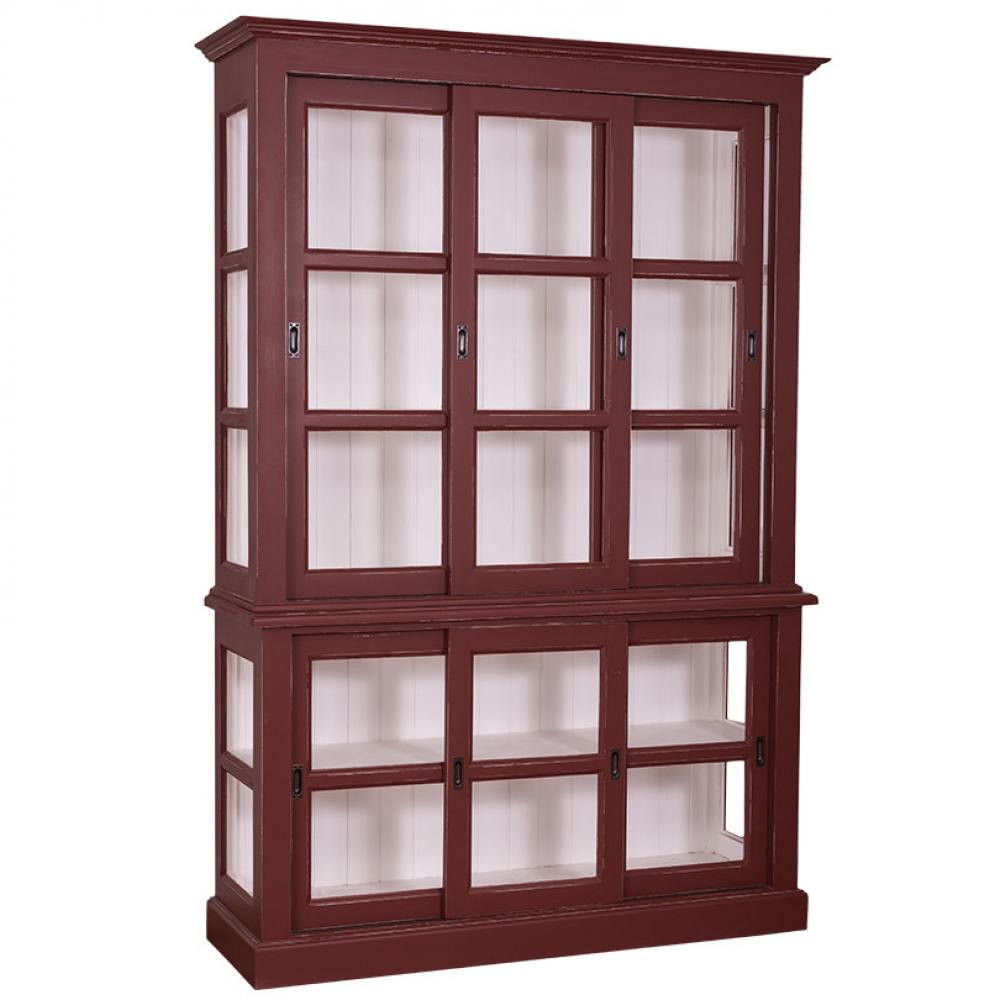 voros vitrines szekreny konyvtarto polcos butor szekreny vintage country mediterran nagymeretu tomorfa olasz toszkan butorok lameridiana toloajtos.jpg